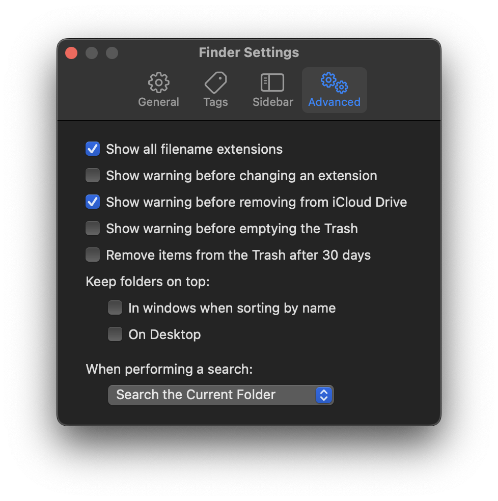 Finder Advanced